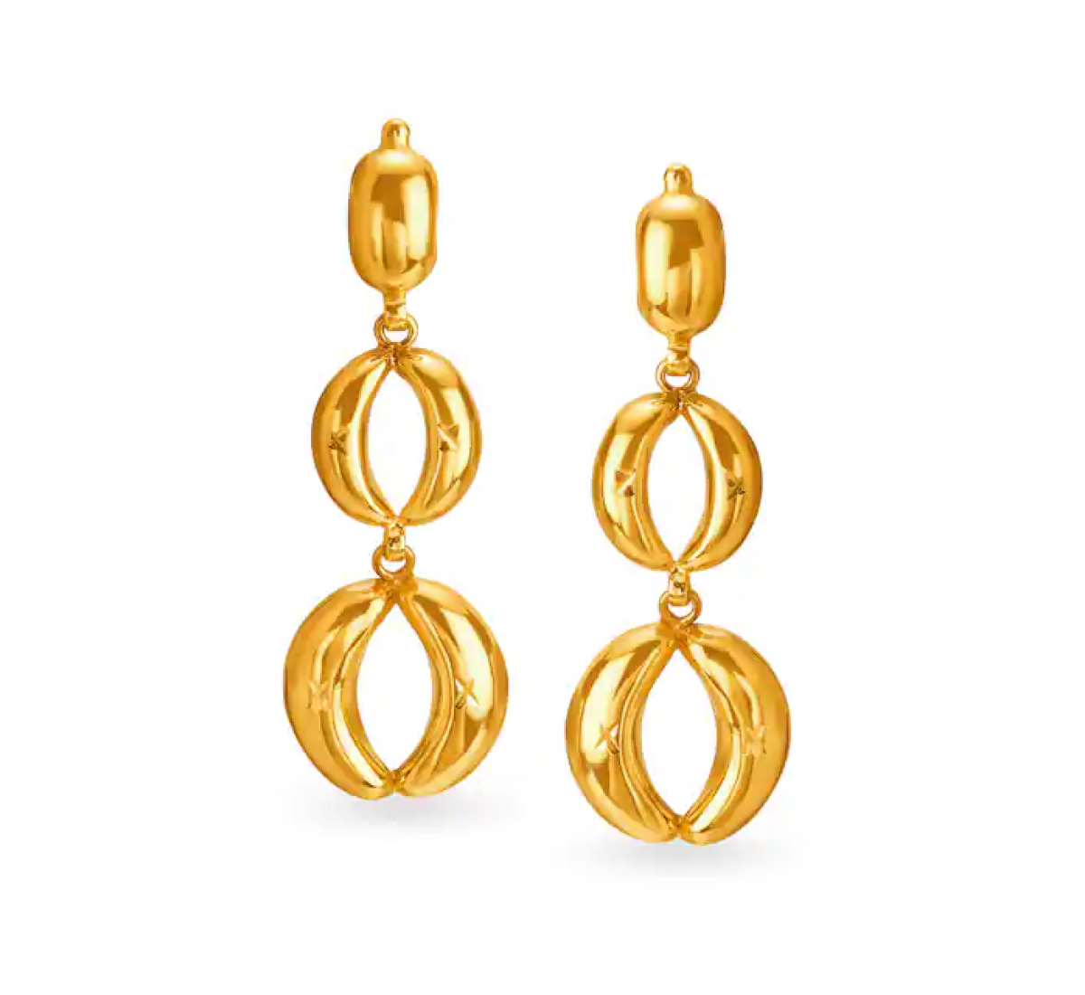 Half Moon Drop Gold Earrings