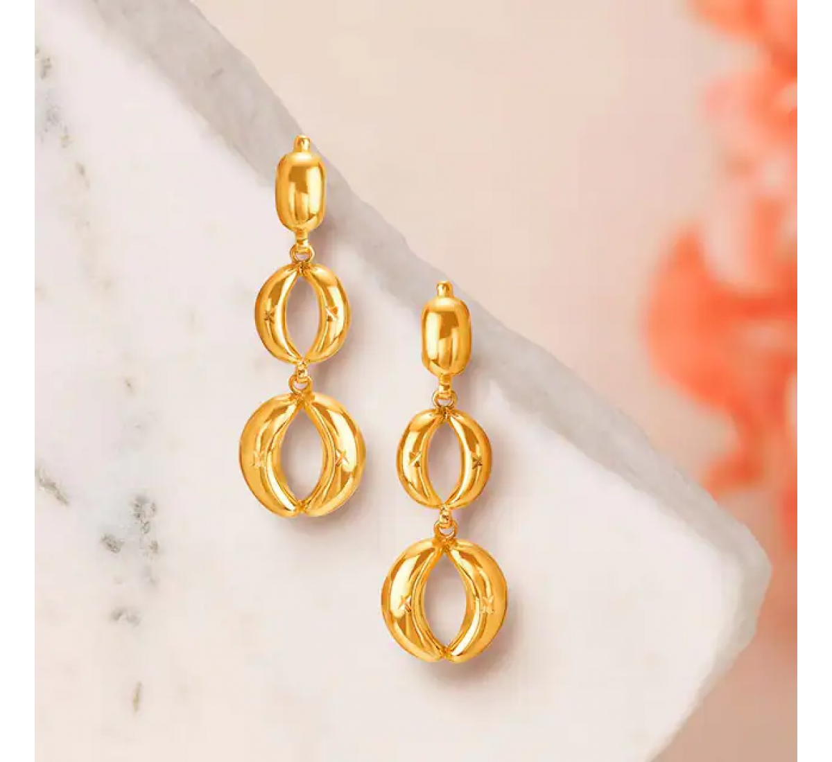 Half Moon Drop Gold Earrings