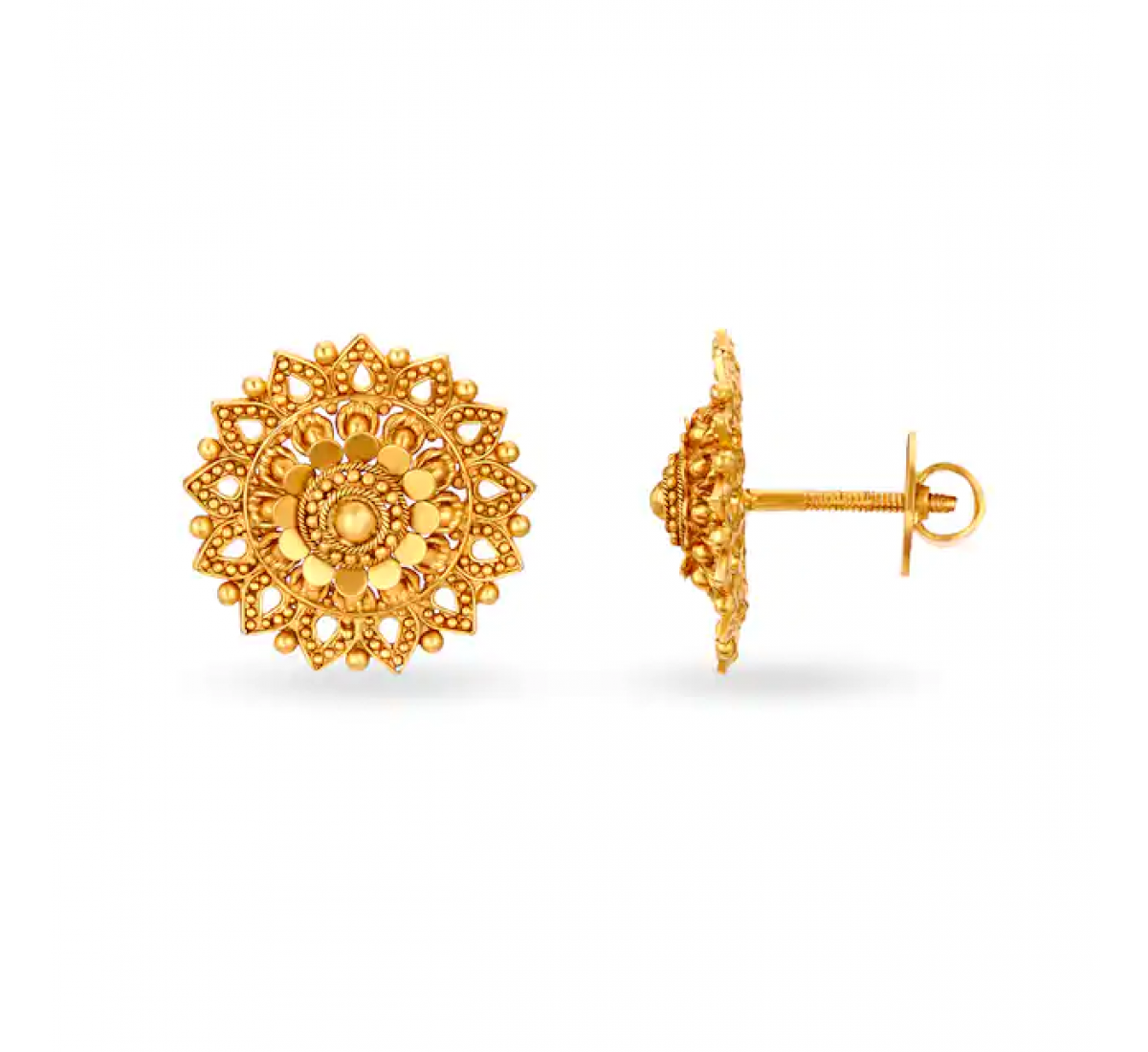 Unforgettable Floral Gold Stud