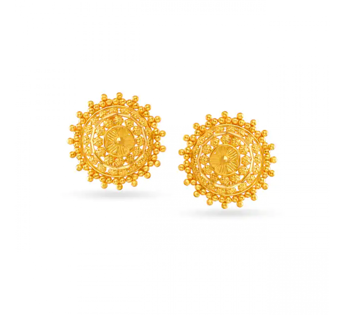 Gemma Sleek Floral Gold Studs