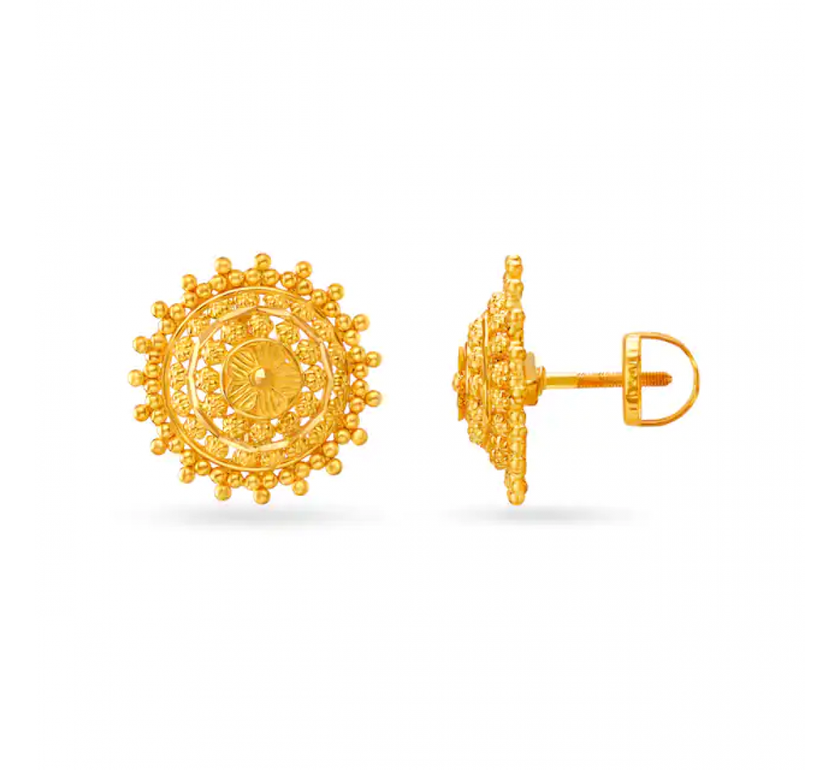 Gemma Sleek Floral Gold Studs