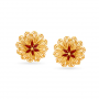 Modern Floral Large Gold Stud