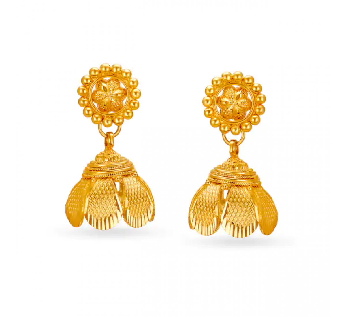 Expressive Sleek Gold Jhumkas