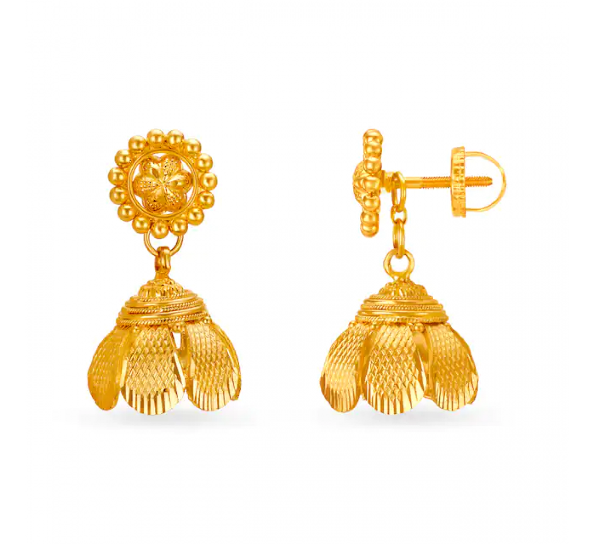 Expressive Sleek Gold Jhumkas