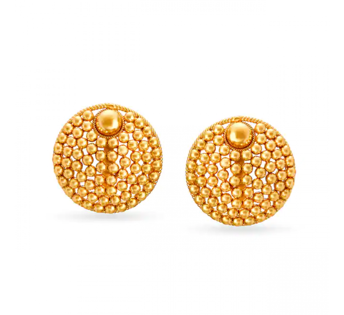 18K Yellow Gold Round Studs, Large – Marco Bicego