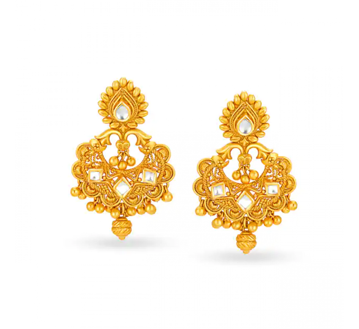 Glorious Kundan Gold Earrings