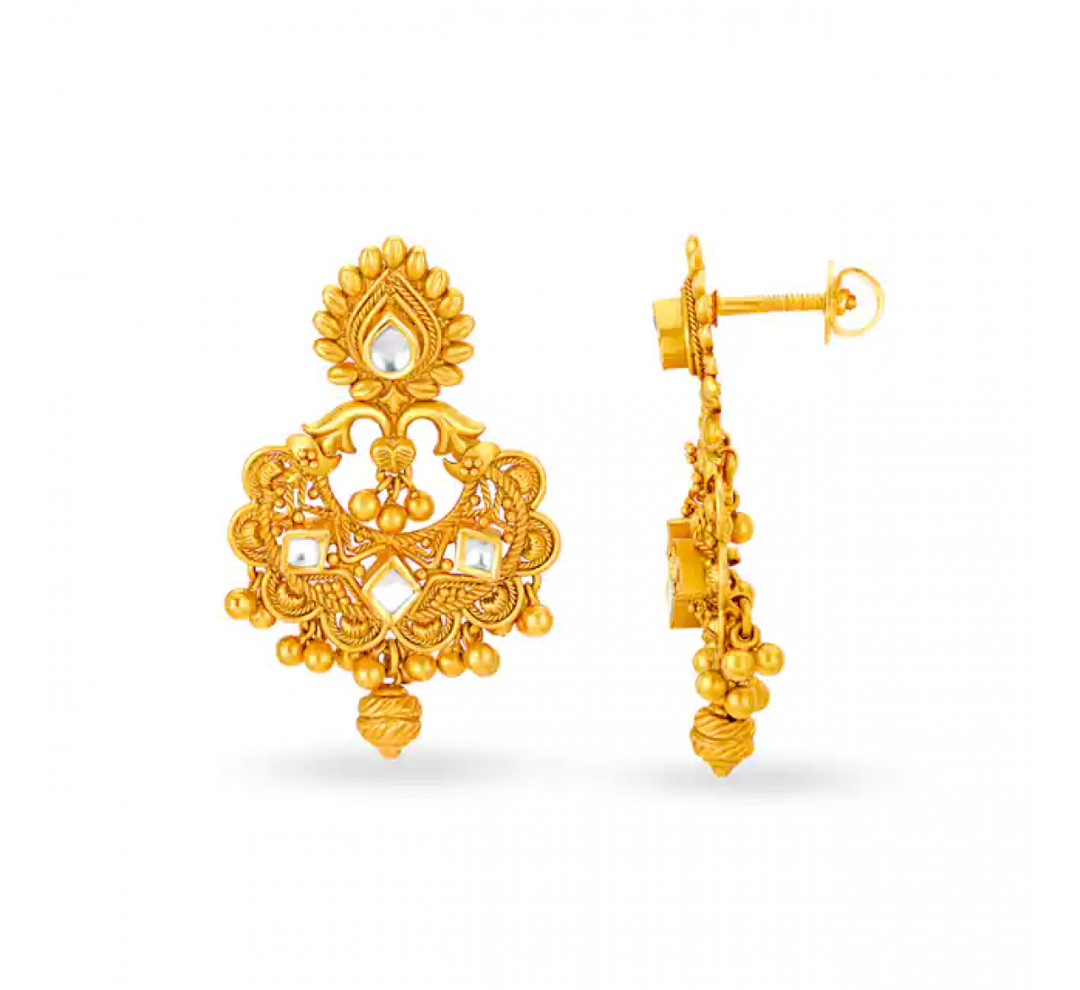 Glorious Kundan Gold Earrings