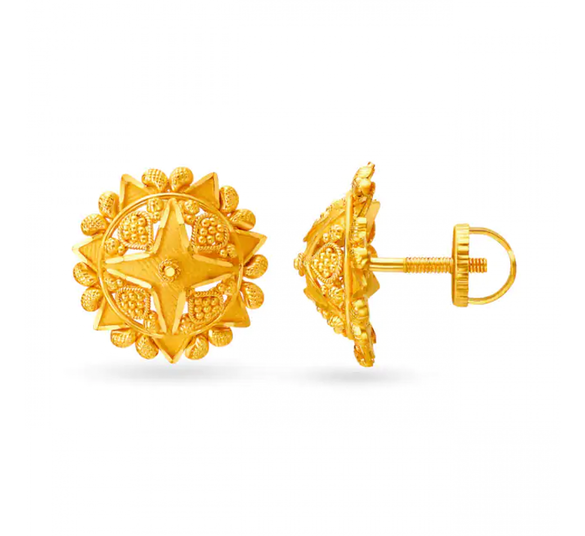 Alluring Gold Round Stud