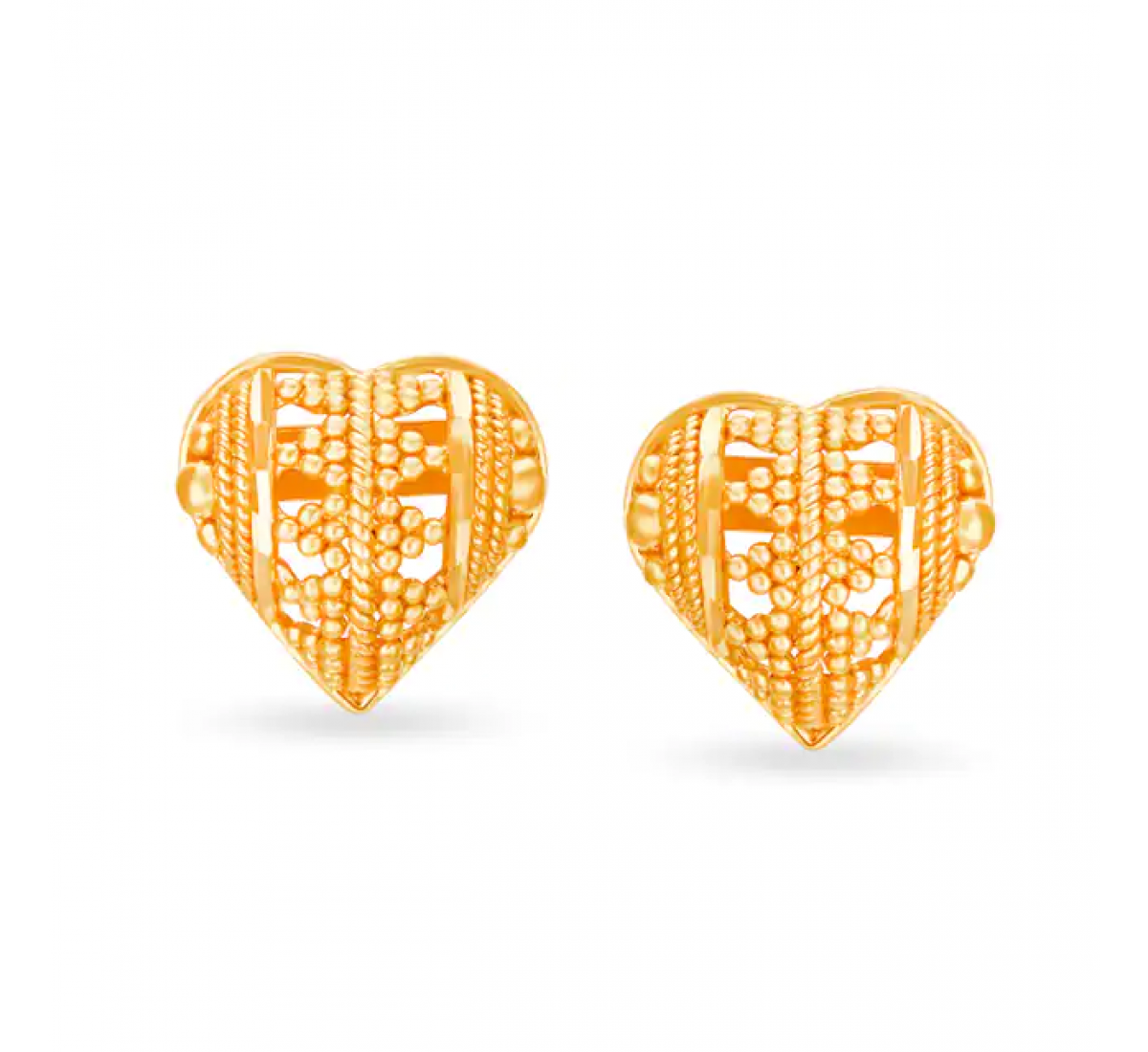 Romantic Gold Heart Studs