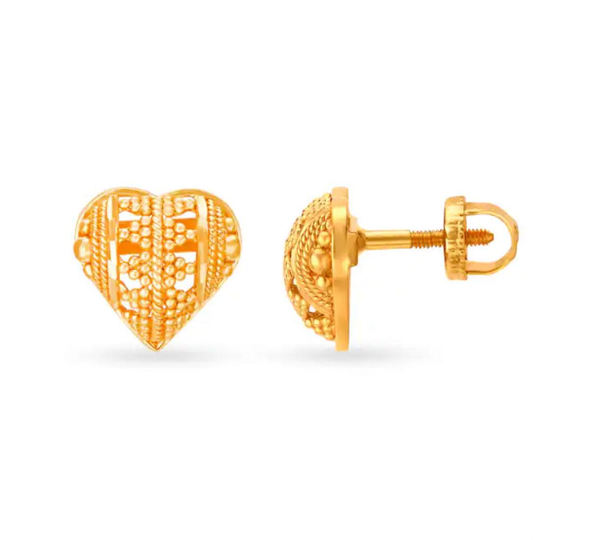 Romantic Gold Heart Studs