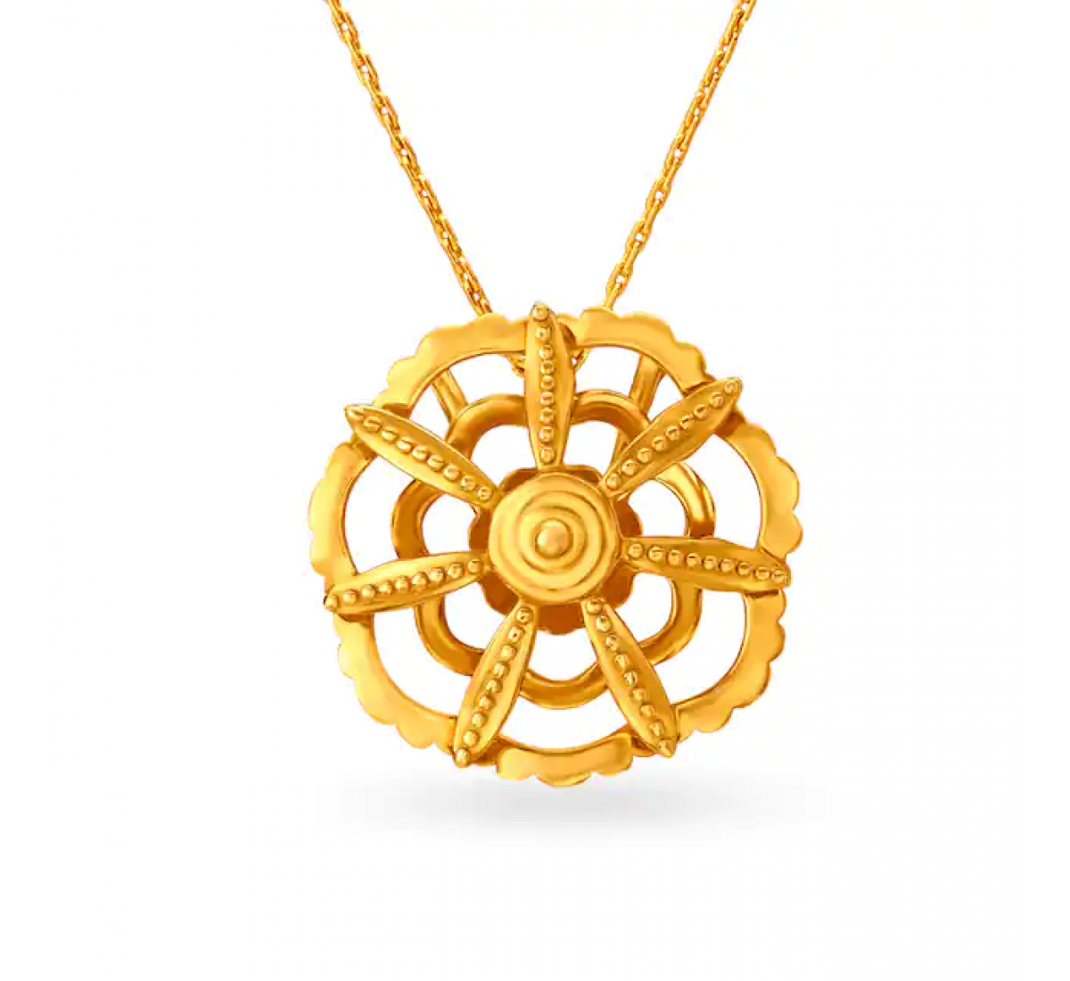 Ikshita Floral Gold Pendant