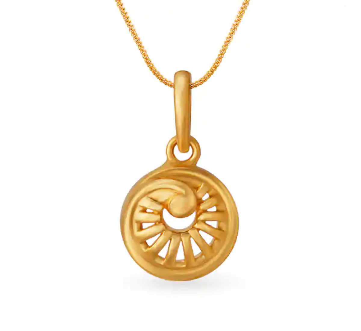 Gold Wheel Shaped Pendant