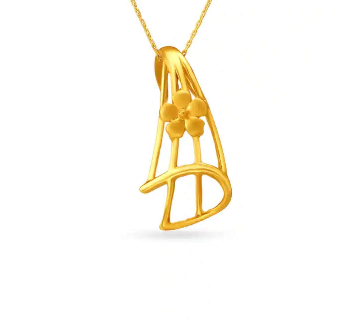 Minimalist Floral Gold Pendant