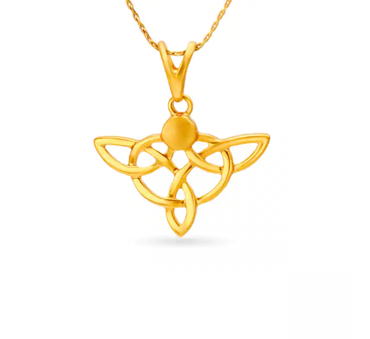 Abstract Motif Gold Pendant