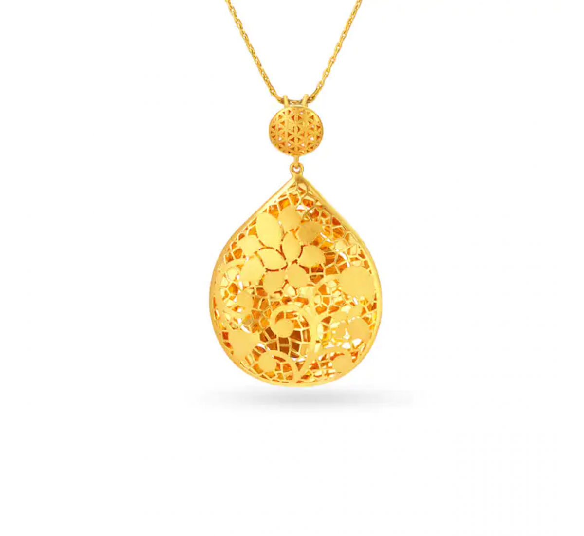 Anubha Floral Gold Pendant