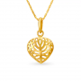 Dainty Hook Leaf Gold Pendant