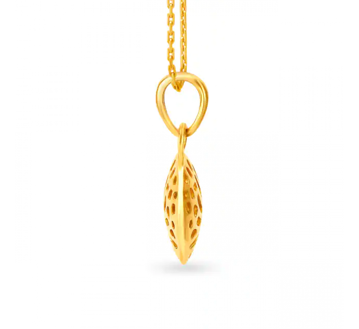 Dainty Hook Leaf Gold Pendant