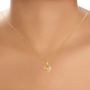 Dainty Hook Leaf Gold Pendant