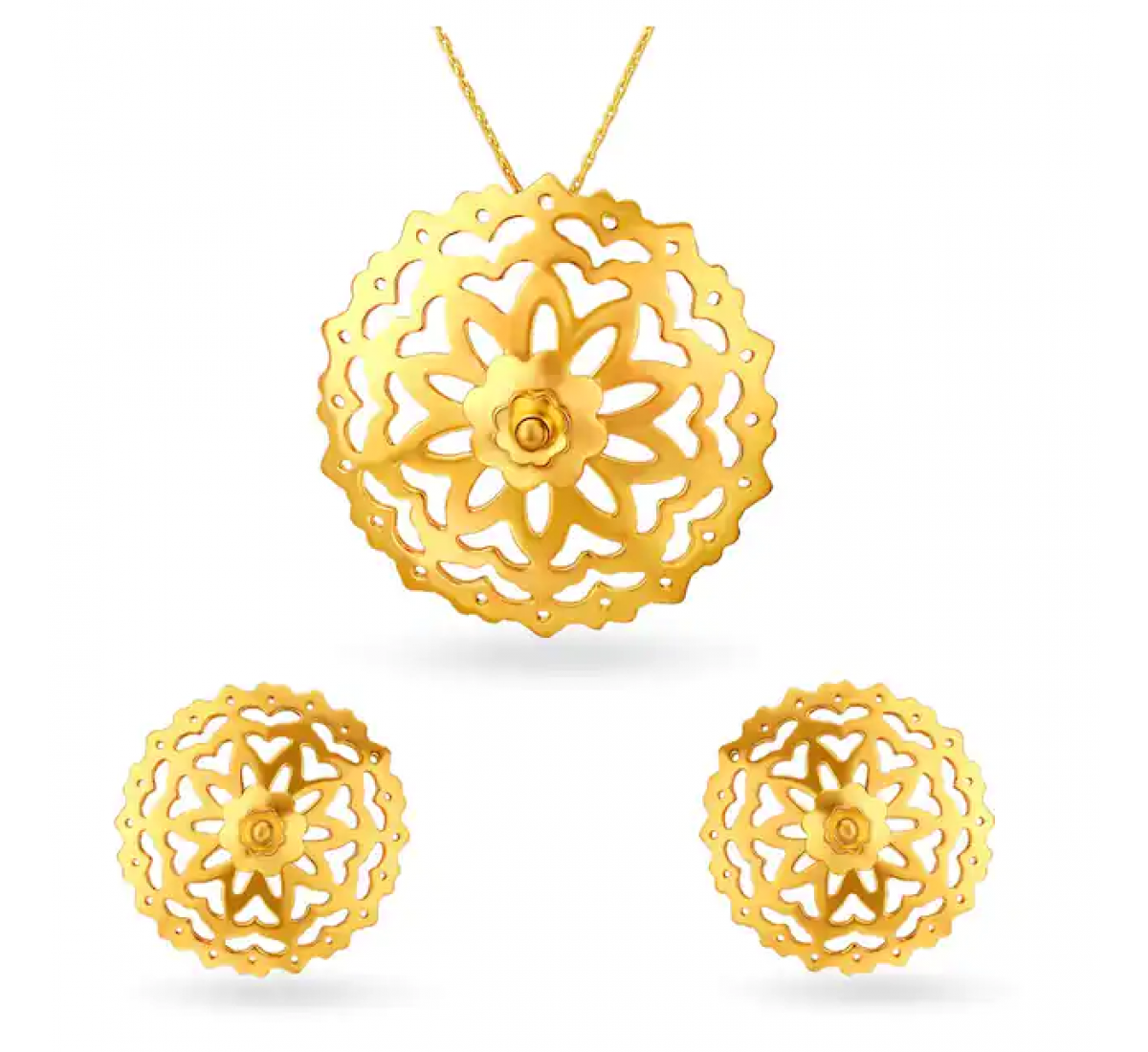 Hayes Floral Gold Pendant Set