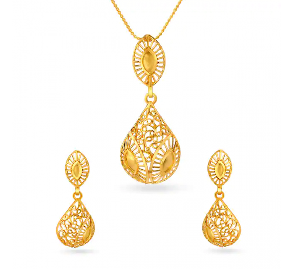 Elegant Evita Gold Pendant Set