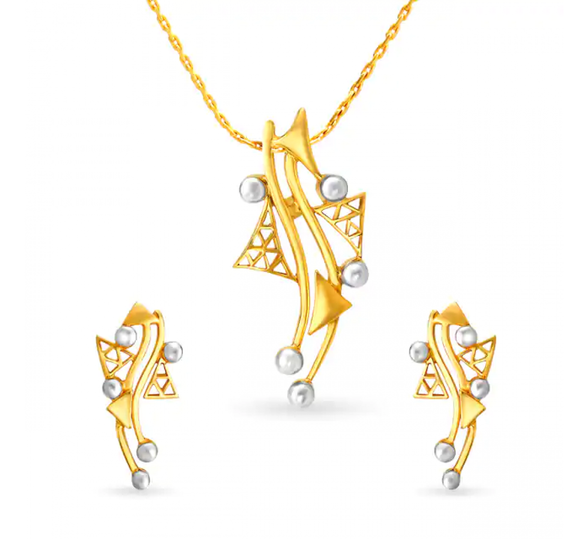 Edgy Gold Pendant Set