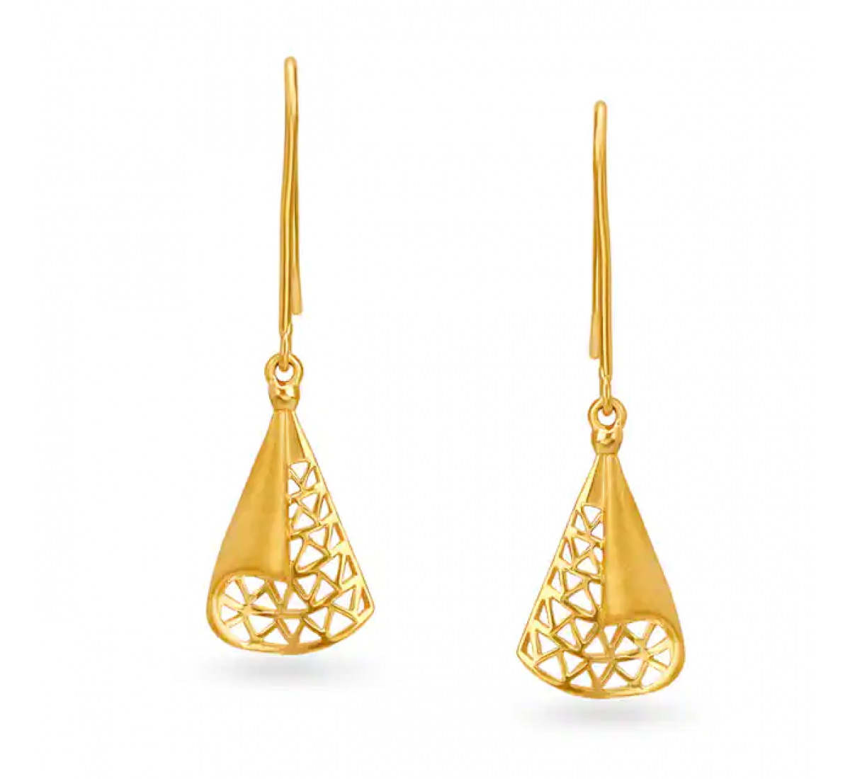 Gold Triangular Pendant Set