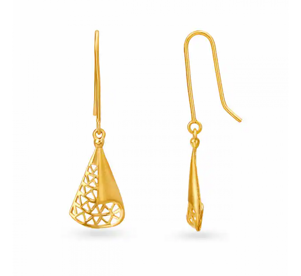 Gold Triangular Pendant Set