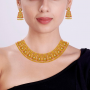 Ajrak Design Gold Necklace Set