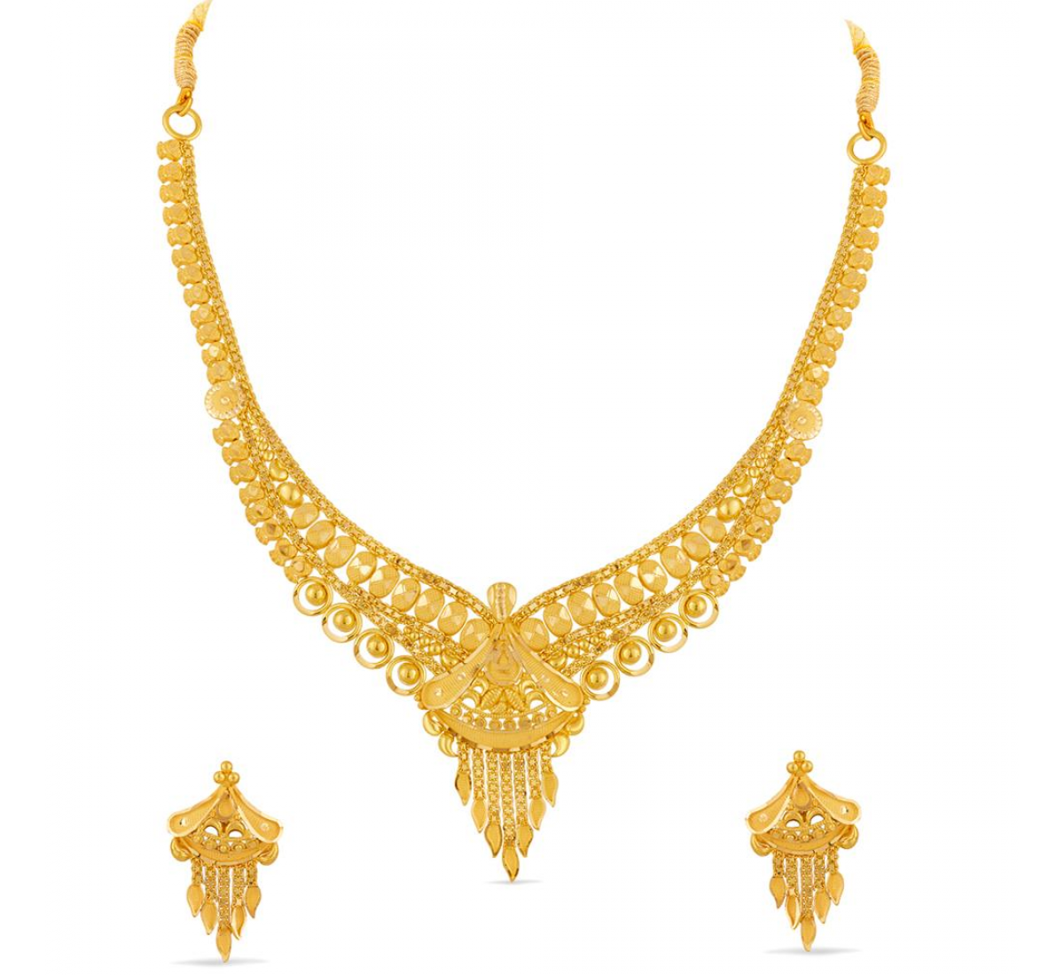 Symmetric Gold Necklace Set