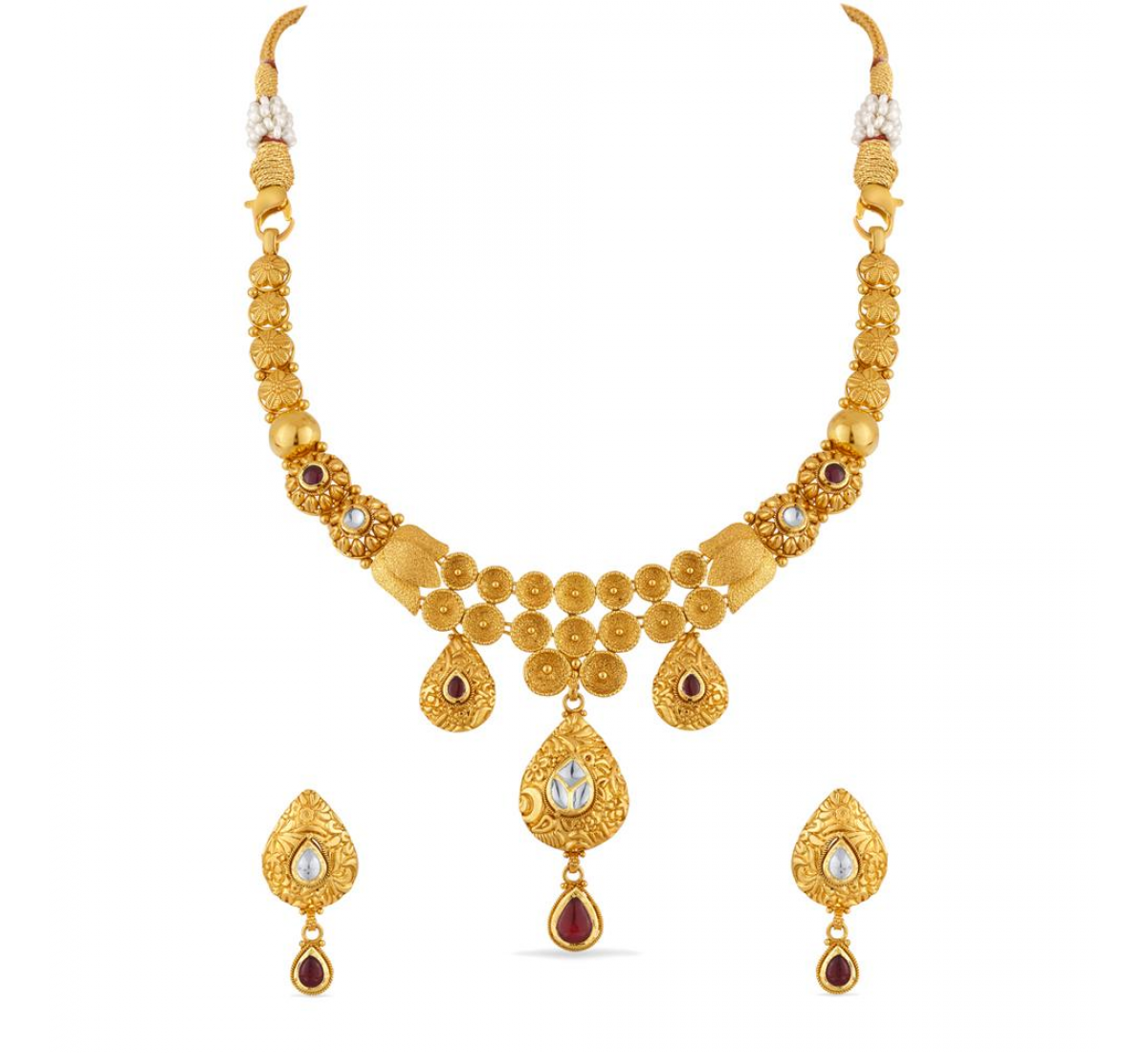 Leaf Design Gold Necklace Set