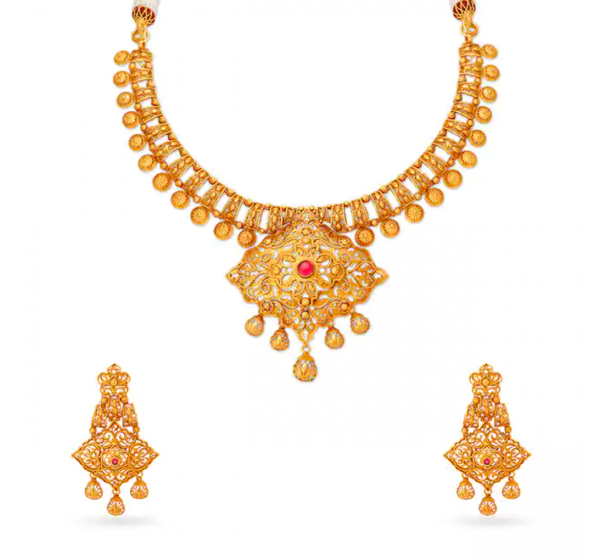 Regal Stamp Gold Necklace Set