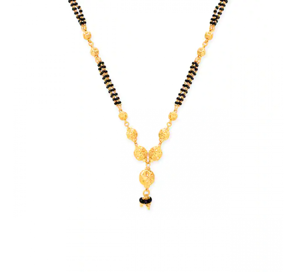 Carved Beads Gold Mangalsutra