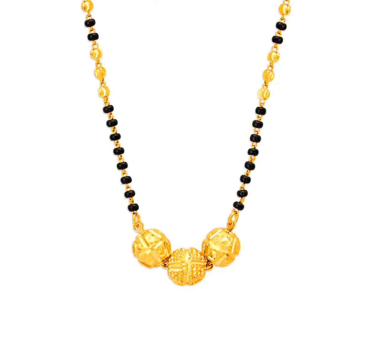 Carved Sphere Gold Mangalsutra