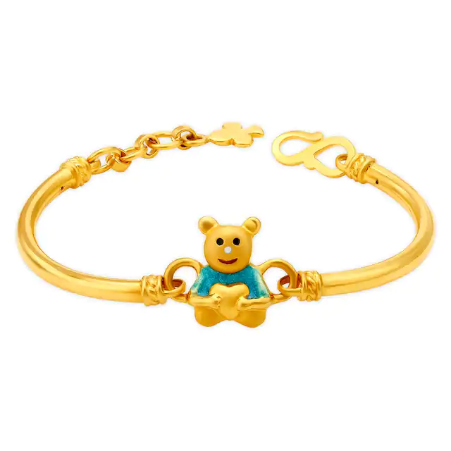Silver Plated Teddy Bear Bangle-Style Bracelet – Priyaasi