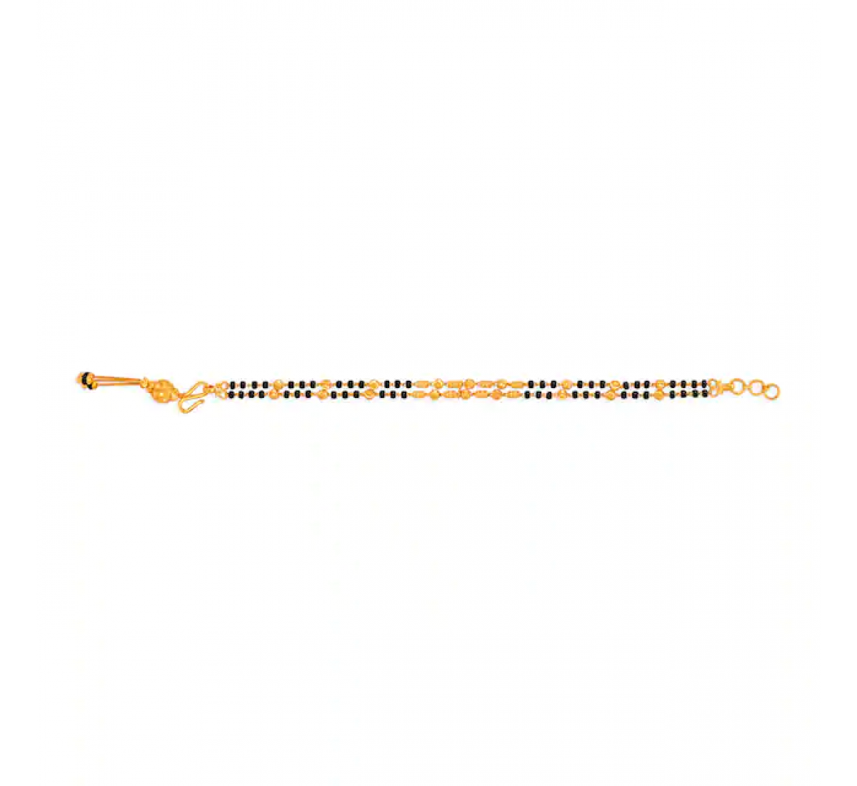 Ella Black Bead Gold Bracelet