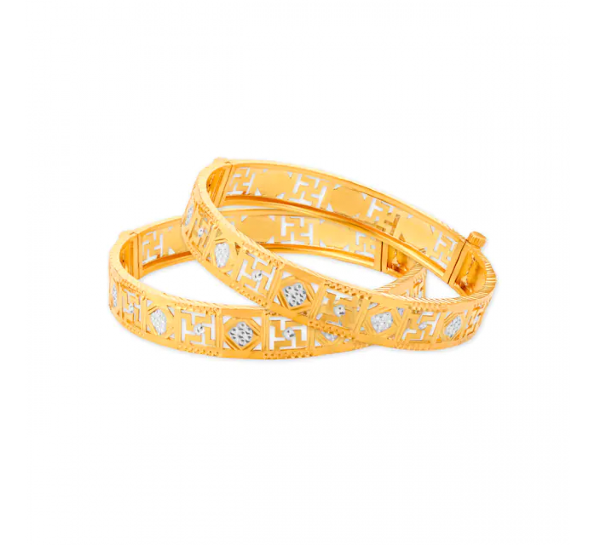 Graceful Swastika Gold Bangles