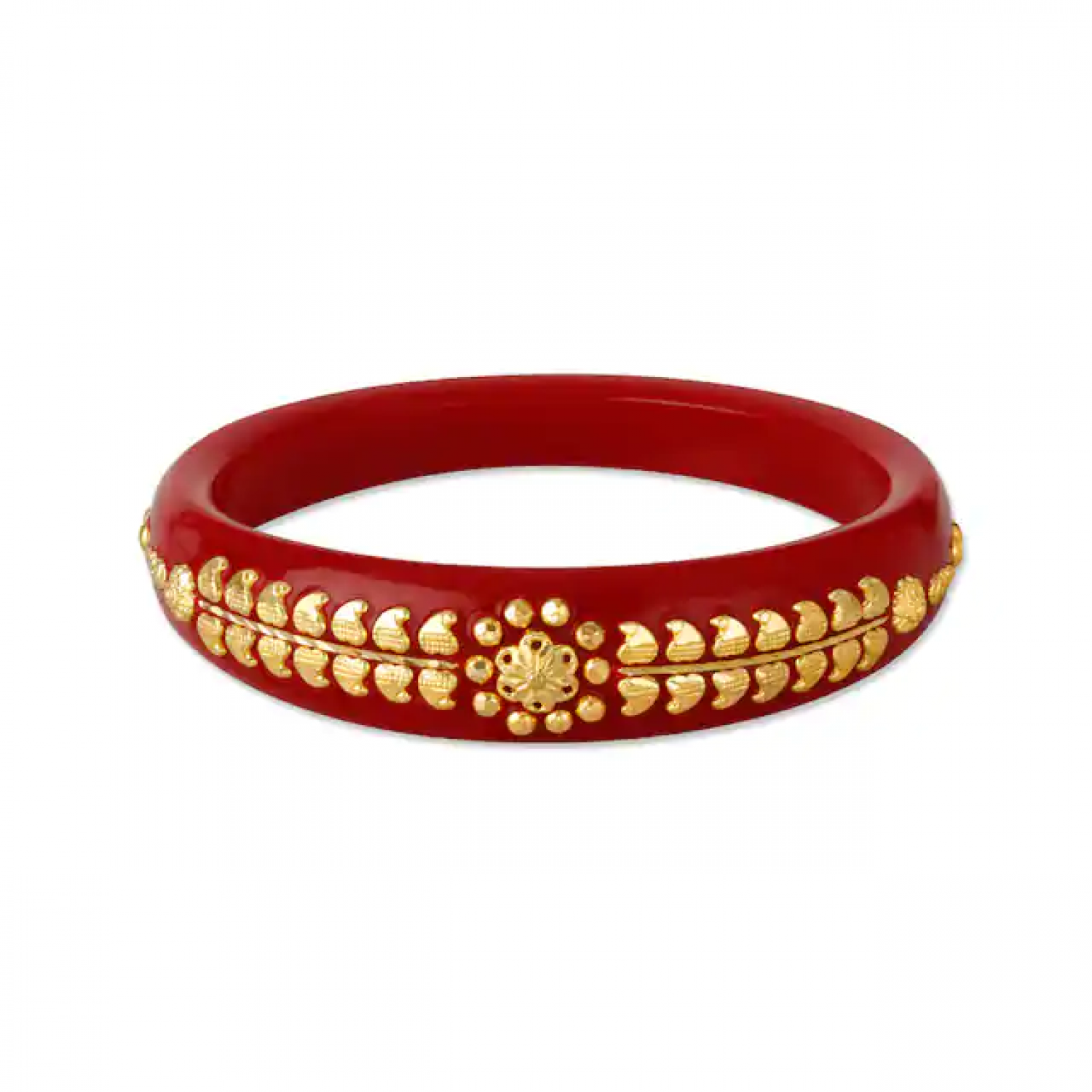 Red pola store gold bangles