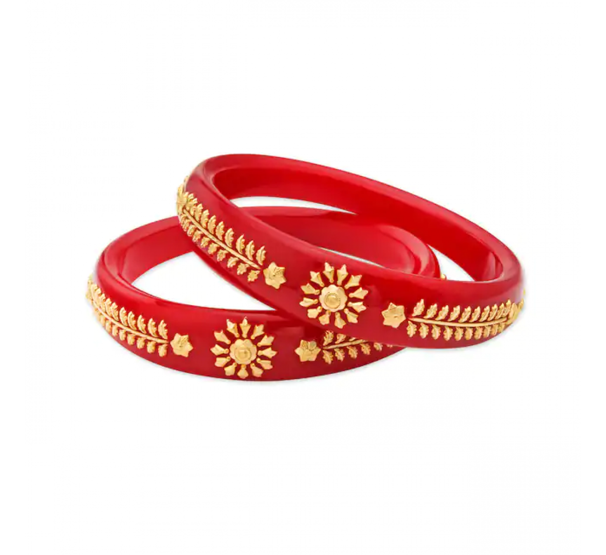 Handmade Pola Gold Plated Acrylic Bangle for Women, Red Pack of 2 - Etsy