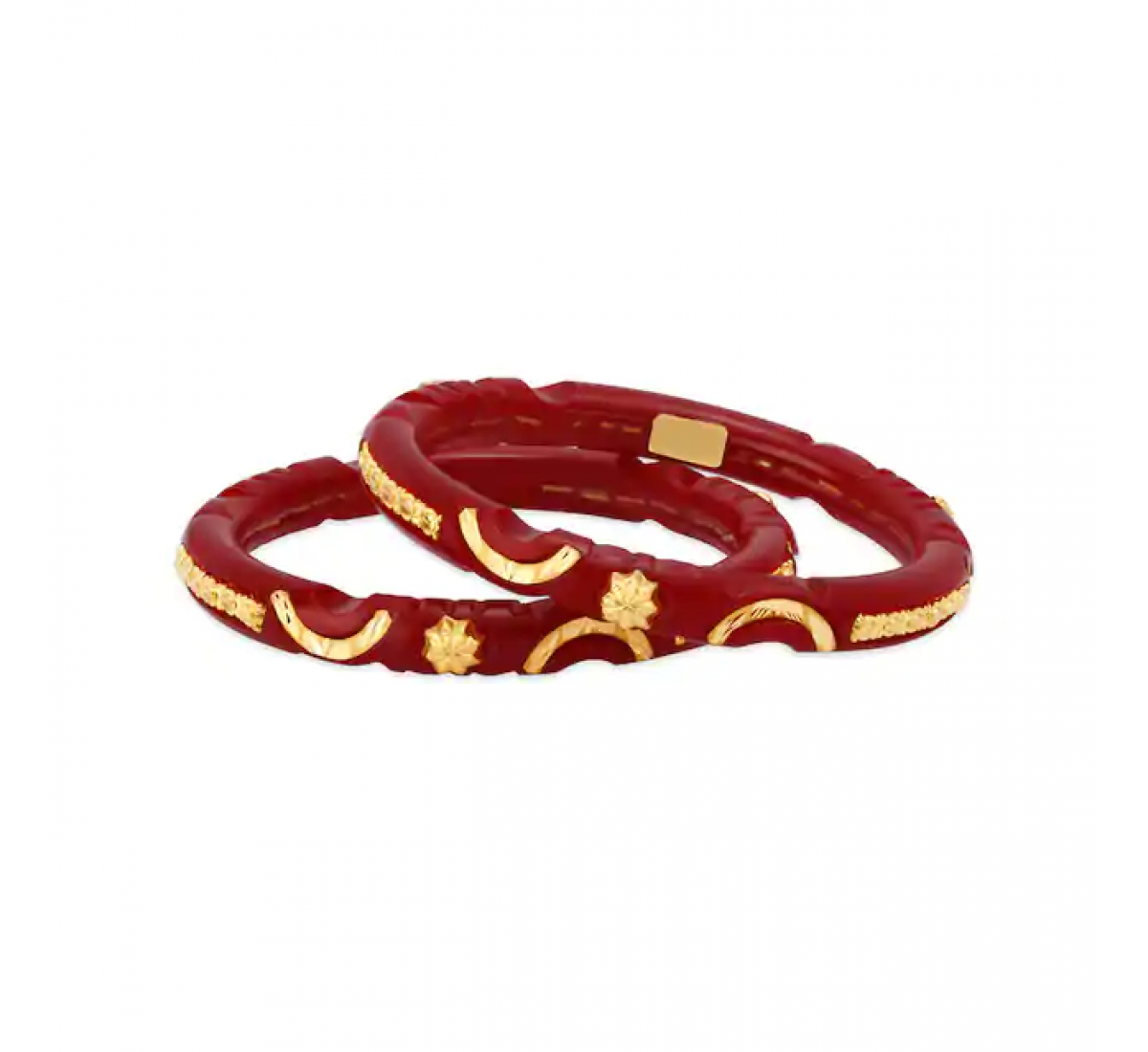 Radiant Leaf Gold Pola Bangles