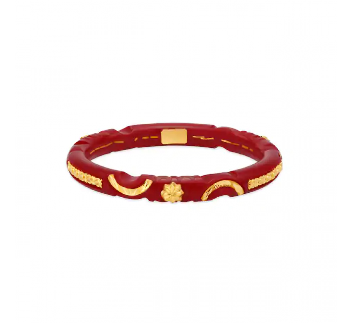 Radiant Leaf Gold Pola Bangles