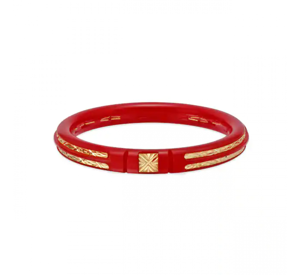 Carved Gold Motif Pola Bangles