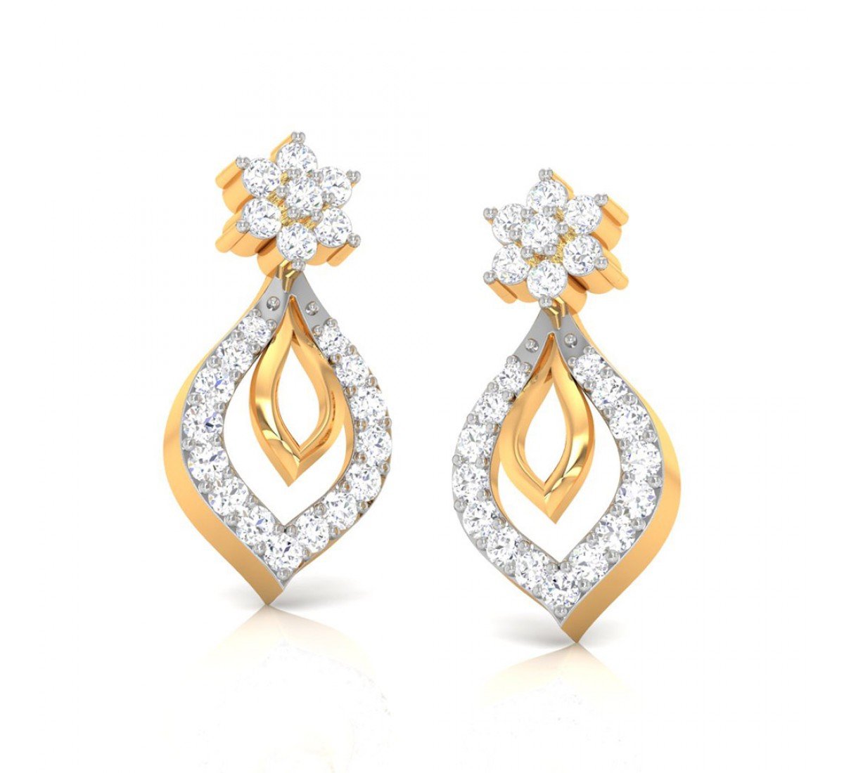 Pansy Gold Diamond Earrings