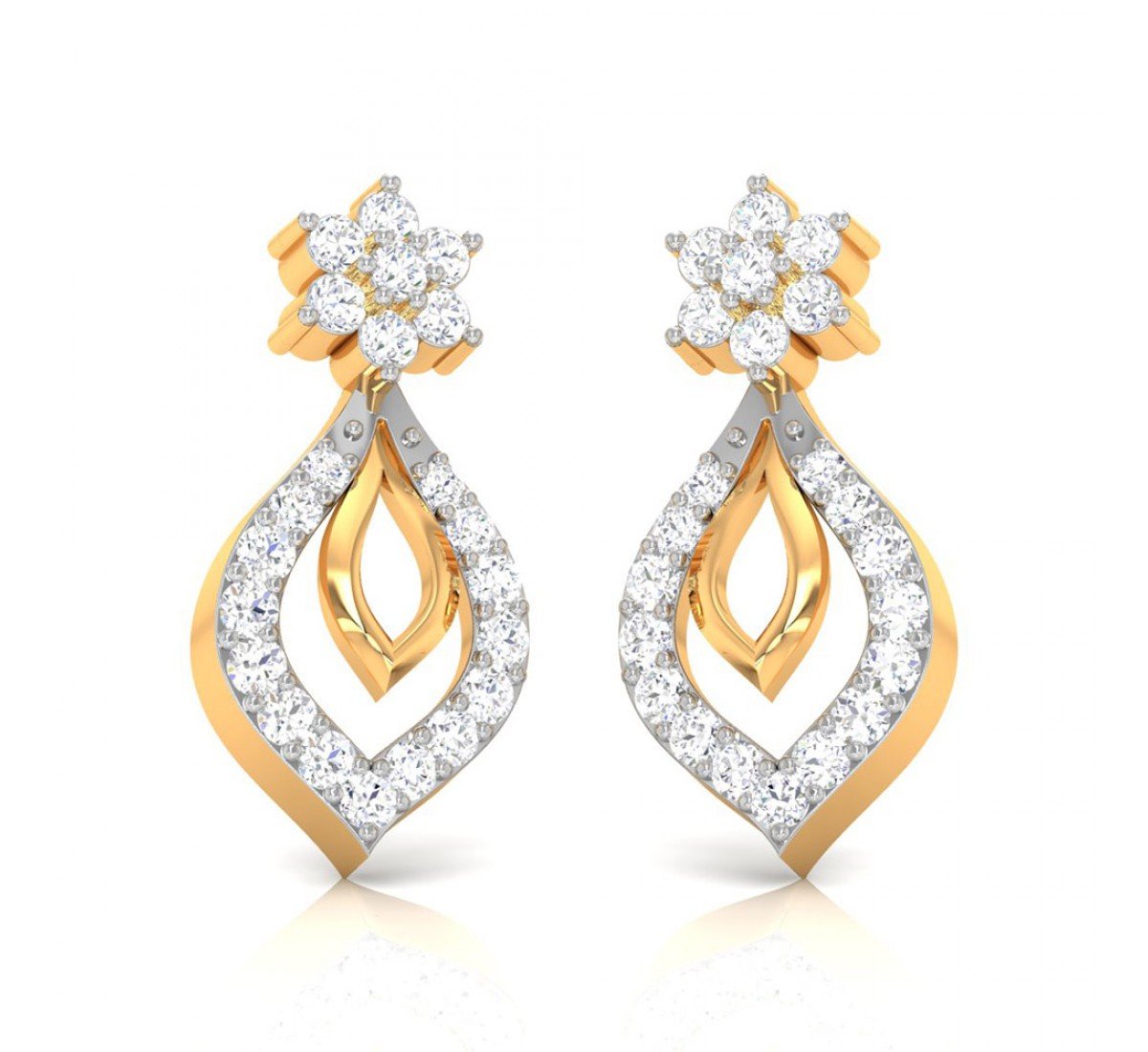 Pansy Gold Diamond Earrings