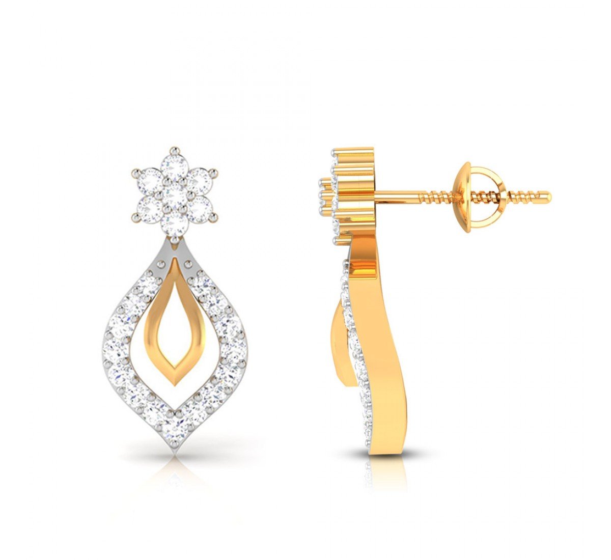 Pansy Gold Diamond Earrings