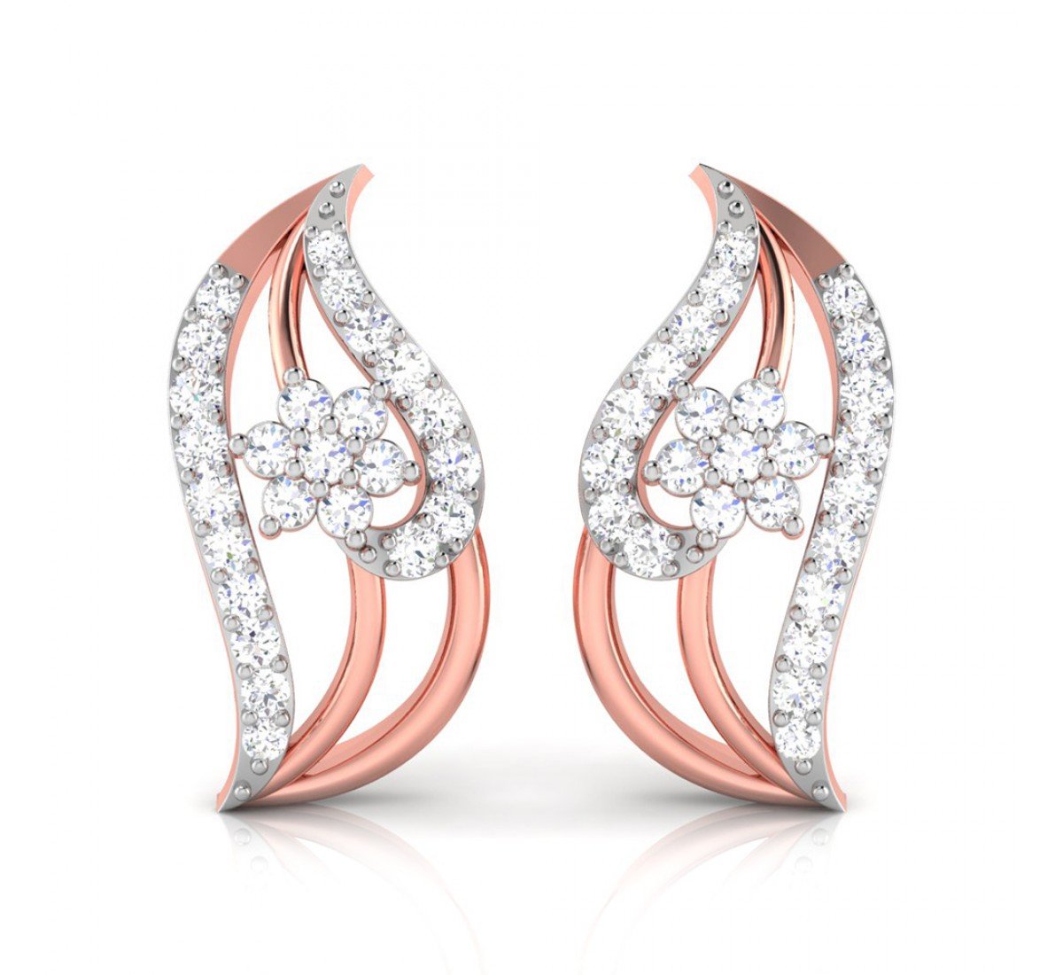 Falling Crest Diamond Earrings