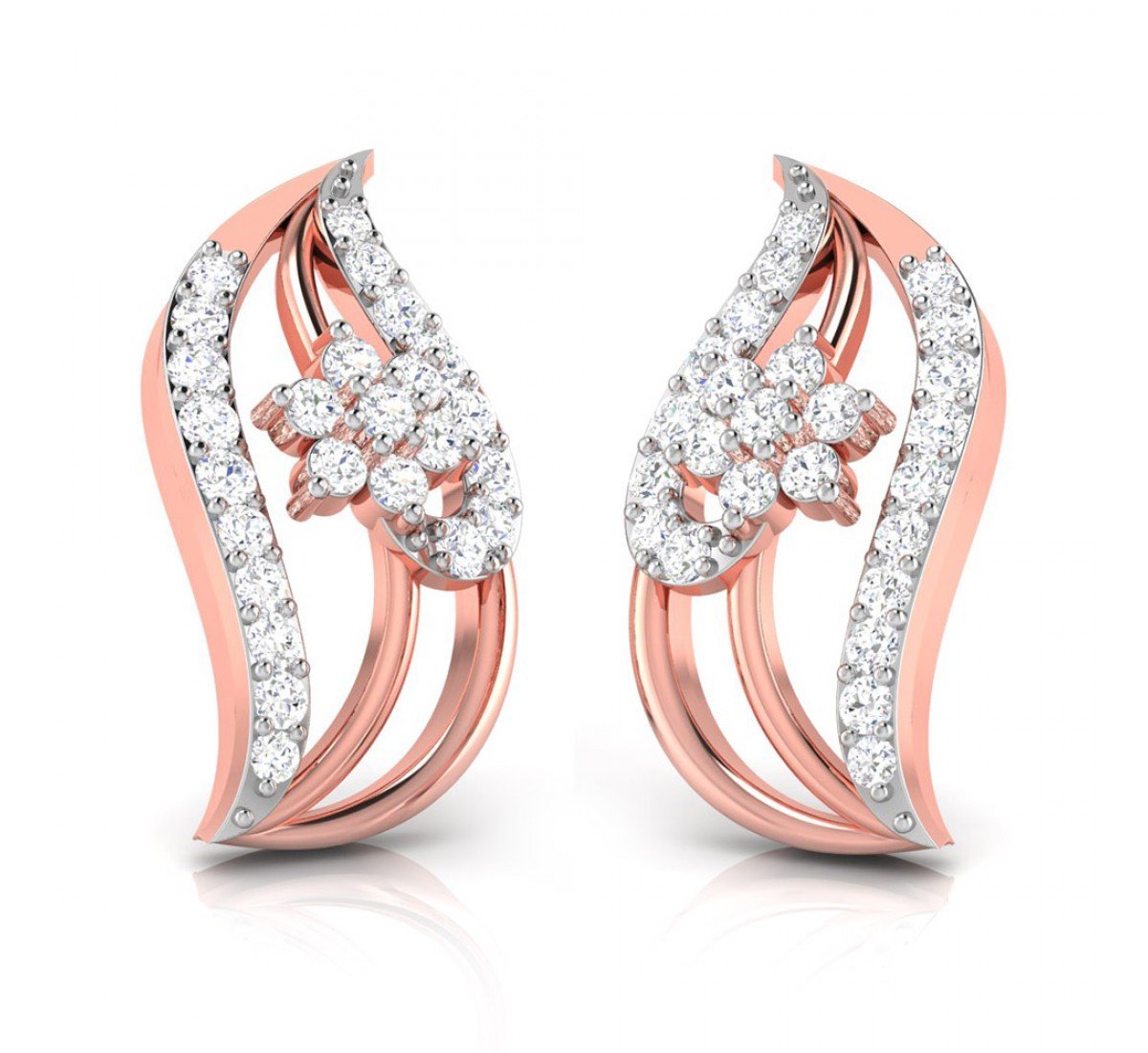 Falling Crest Diamond Earrings