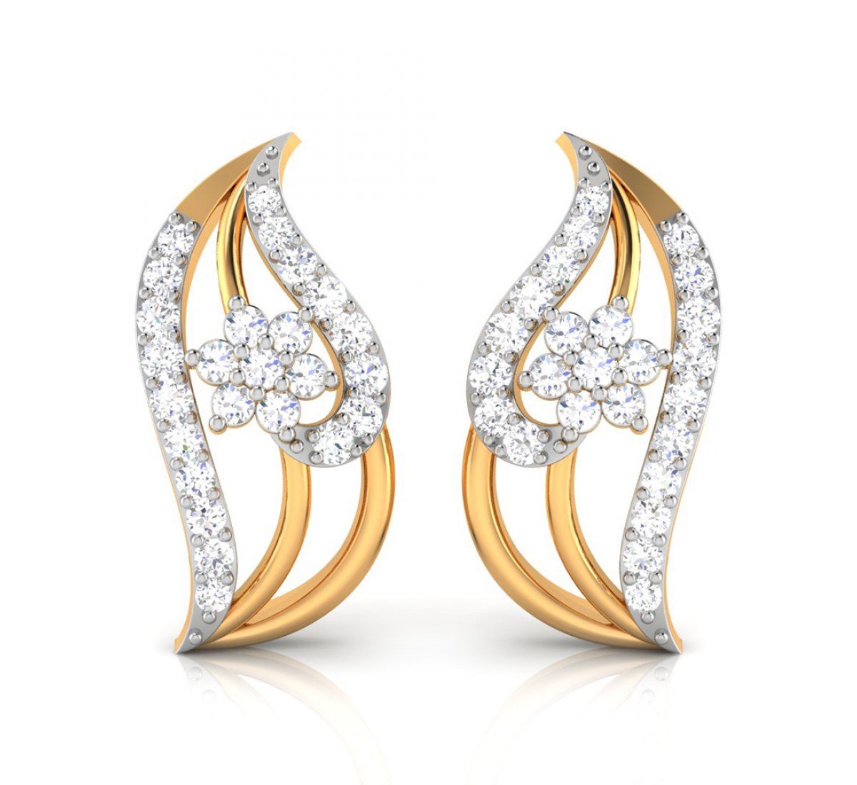 Falling Crest Diamond Earrings