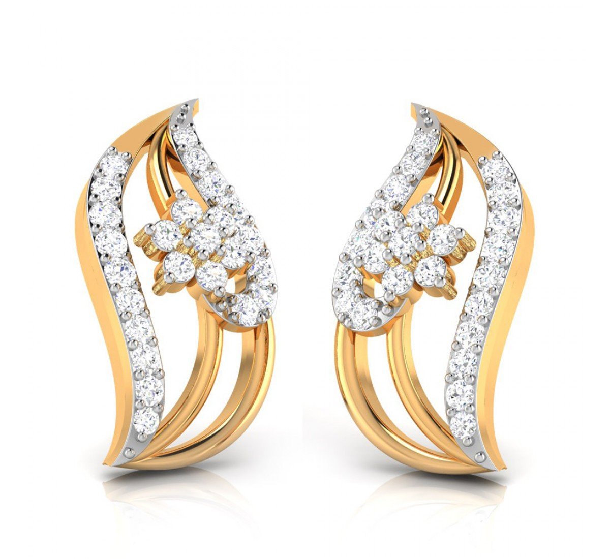 Falling Crest Diamond Earrings