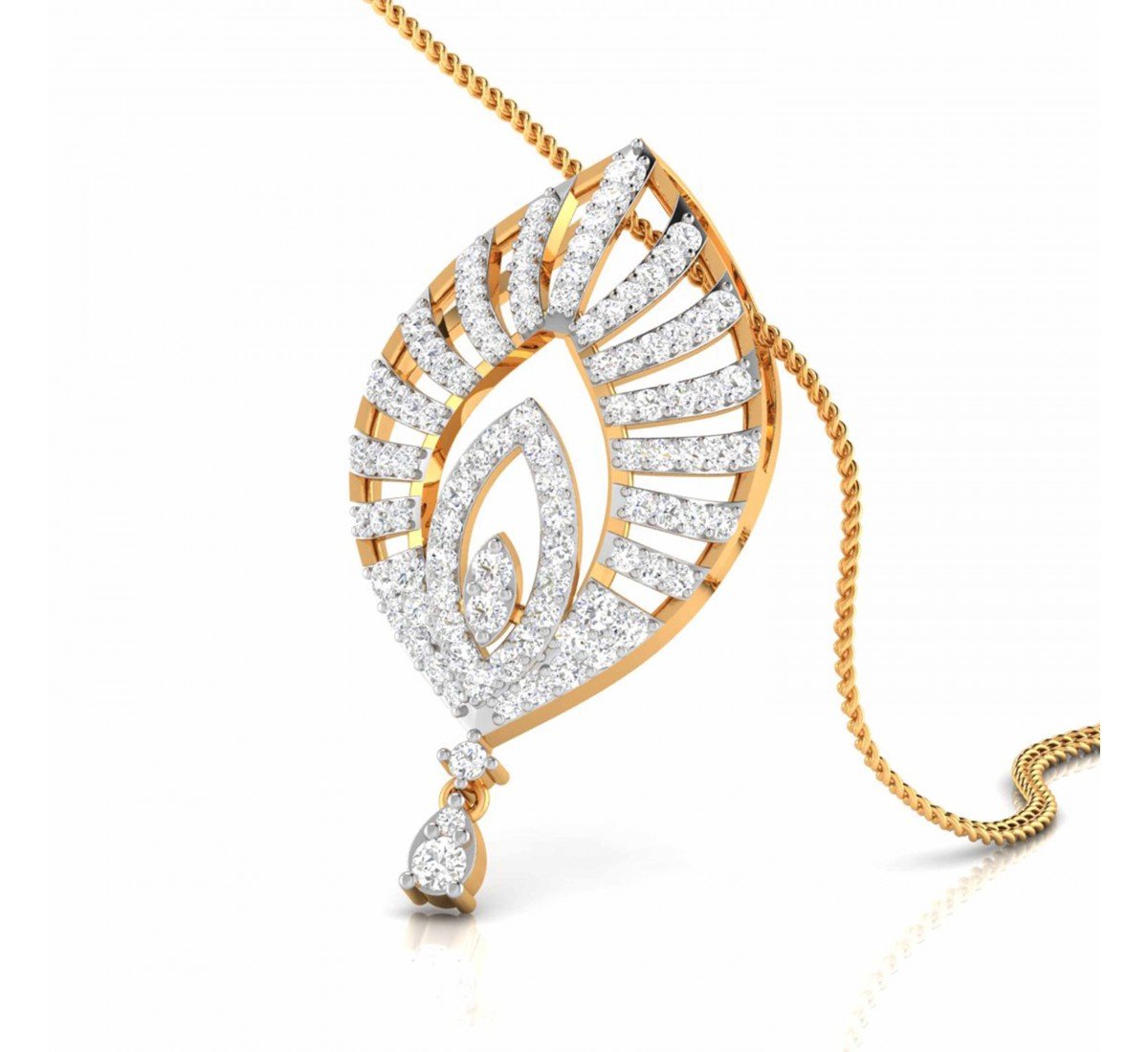 Falling Tulip Diamond Pendant