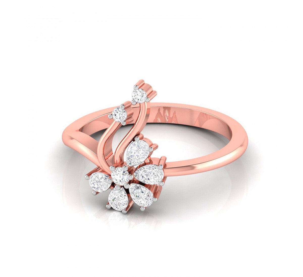 Blossoming Diamond Flower Ring - Nuha Jewelers